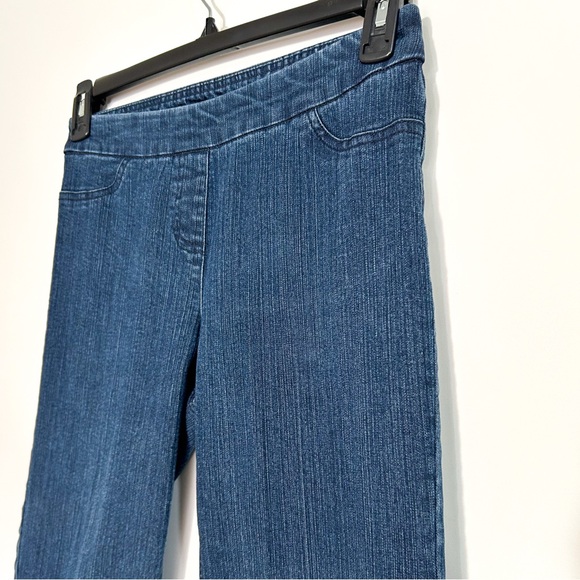 Multiples Slim-Sation Denim Tummy Control Mid-Rise Straight Ankle Crop Blue Jean - Picture 5 of 6